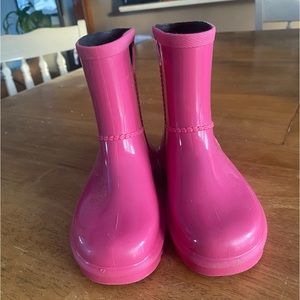 Girl's UGG Rahjee Rain Boots Size 12 Diva Pink EUC